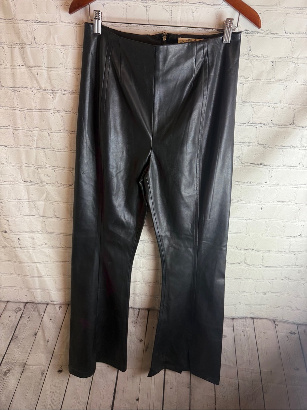 We The Free Black Faux Leather Pants Size 31
